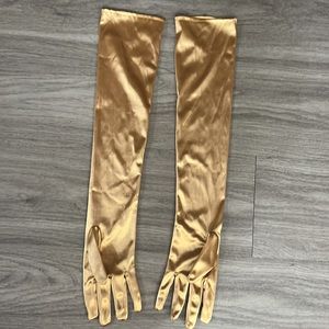 Long Yellow Gold Gloves Princess Belle Costume Night Size Small Medium
